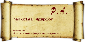 Pankotai Agapion névjegykártya